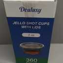 360 Set 2 oz Jello Shot Cups with Lids, Sturdy & Food Safe Disposable Plastic Portion Condiment Dipping Sauce Cups, Small Containers for Salad Dressing