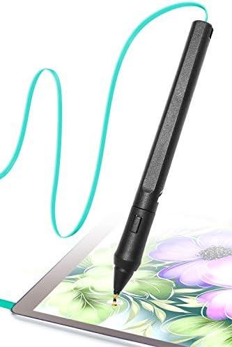 SonarPen - Pressure Sensitive Smart Stylus Pen with Palm Rejection and Shortcut Button. Battery-Less. Compatible with Apple iPad/iPhone/Android/Switch/Chromebook (Aqua Green)