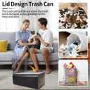 4 Gallon (15L) Slim Dog-Proof Trash Can with Press Pop-Up Lid - Odor-Blocking Small Garbage Can Includes 75 Trash Bags, Space-Saving Design for Bedroom, Kitchen, Bathroom & Office