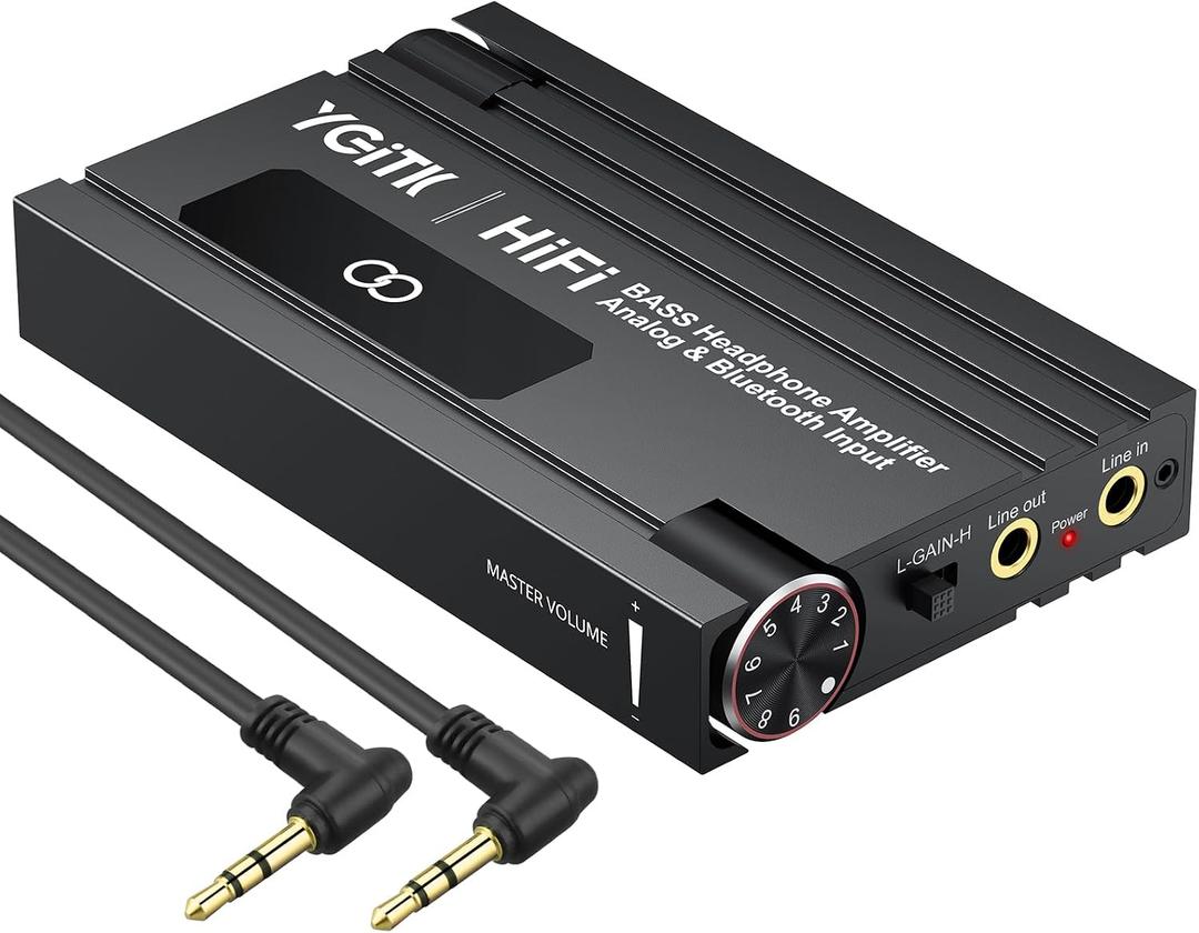 Professional 16-600 Bluetooth Headphone Amplifier with Bass Boost,3.5mm Portable HiFi Earphone Amplifiers,Gain Switch Bass Volume Adjust & Aluminum Case,Rechargeble Headphone Amp for Laptop