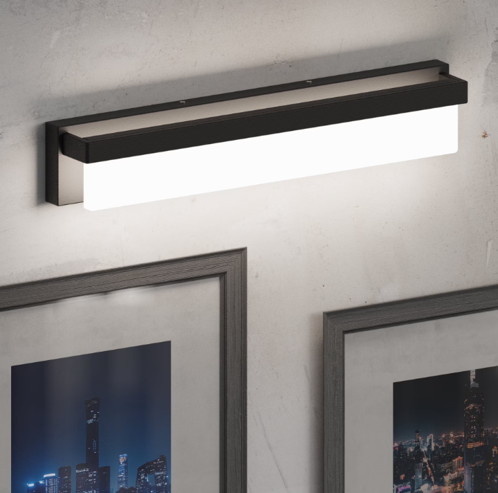 LIGHTINN LED 24.4" Bathroom Vanity Light Fixture Modern Finishing Stainless Steel Lighting Bar Bathroom Over Mirror Light (Black)
