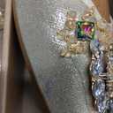 Women's Ballet Flat Shoes - Cute Rhinestones Bow Wedding Flats Slip on Flats for Women Comfort (12, Gold)