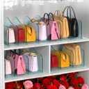 Rose Purse Dividers for Closet, 2 Pack Clear Clutch Purse Closet Organizers, Adjustable Handbag Storage Organizers, Plastic Bookshelf Separator Dividers for Bedroom Office