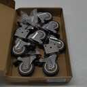 2 Inch Caster Wheels Set of 8, Heavy Duty Casters,with Brake,No Noise Locking Polyurethane (PU) Wheels, for Furniture and Workbench Load 800lbs