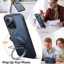 TORRAS Ultra Magnetic Ostand for iPhone 15 Pro Case [Fit for MagSafe] [Sturdy Stand & Ring Holder] Mil-Grade Shockproof Matte Anti-Scratch Slim Protective Kickstand Phone Case, Black Titanium 6.1"