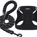 Matilor Dog Harness Step-in Breathable Puppy Cat Dog Vest Harnesses for Small Medium Dogs Black, L