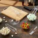 FoldTier 8oz 6 Clear Plastic Candy Bowls, 4 Scoops and 4 Tongs Set Square Disposable Plastic Buffet Containers for Chip, Snacks Popcorn Candy Bar Birthday Party Supplies