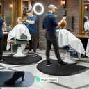 Salon Mat 3x4 Barber Shop Chair Mat Anti-Fatigue Salon Floor Mat - Black Semi Circle Salon mats for Hair Stylist - 1/2" Thick Comfort Salon Standing Mat (3x4x1/2")