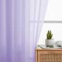 Simplebrand Lavender Sheer Curtains 63 Inch Length 2 Panels, Rod Pocket Solid Color Window Sheer Curtain Panels, Elegant Curtains & Drapes for Living Room, Bedroom 2 Panels (42" W x 63" L)