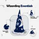 Funny Party Hats Funny Party Accessory Wizard Hat - Merlin Hat - Wizard Costume Accessories - Black Wizard Hat (Colorful)