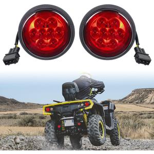 Pair Red LED Tail Light Assembly Compatible with Can Am Outlander, Rear Brake Lights Tail Lamps Compatible with Can-Am Outlander Renegade Commander Maverick 2011-2017,Replace #710001645