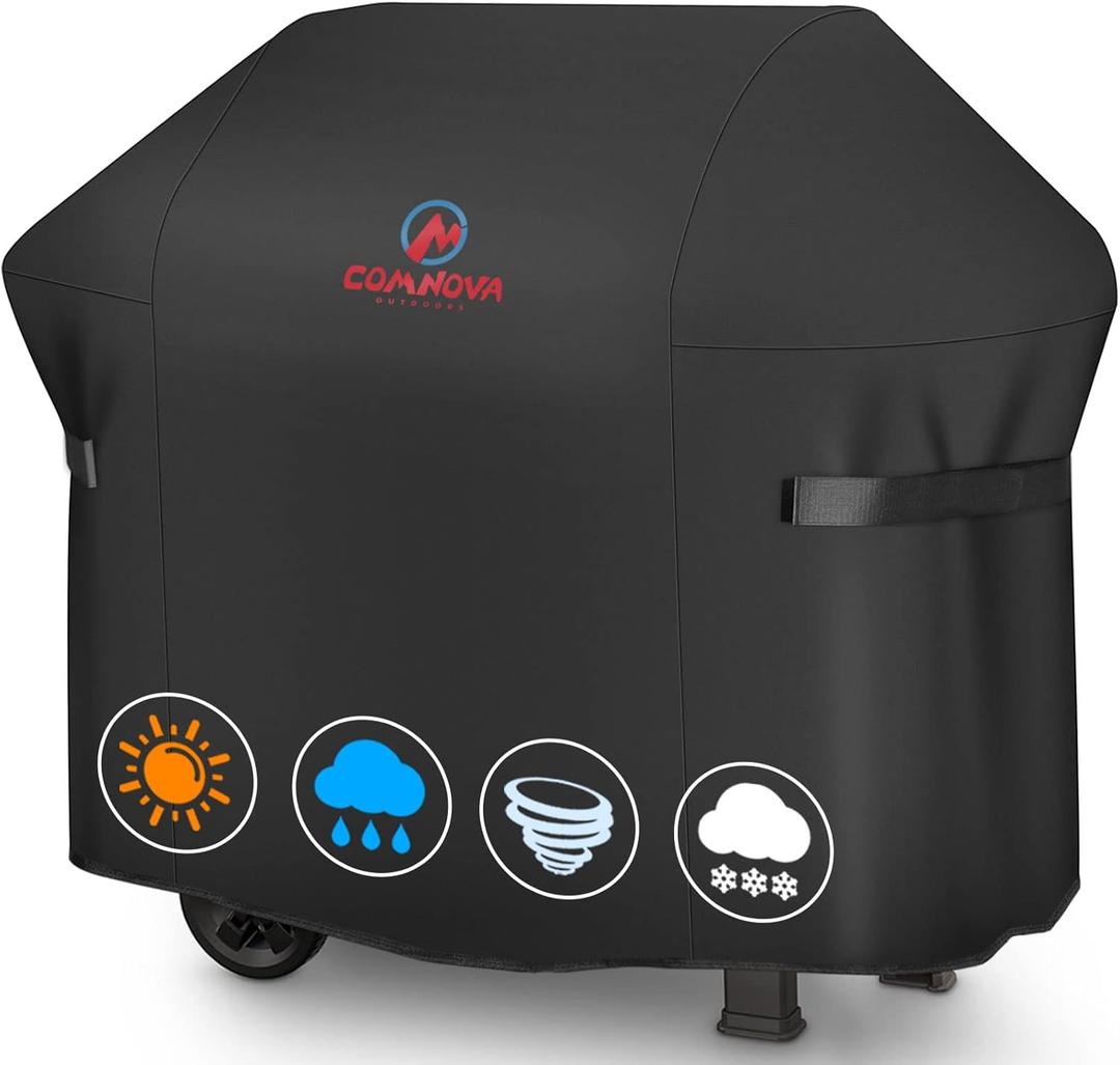 BBQ Gas Grill Cover, 48 Inch for Weber Spirit 2, Waterproof Weather Resistant, UV & Fade Resistant, PU Coating for Weber Spirit II 200 Series, Spirit 200, Spirit II E210 Gas Grill (Black)
