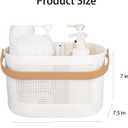 UUJOLY Plastic Storage Baskets with Handles, Shower Caddy Shelf Organizers Basket for Bathroom, Kitchen, Dorm Room, Yellow, 2 Pack