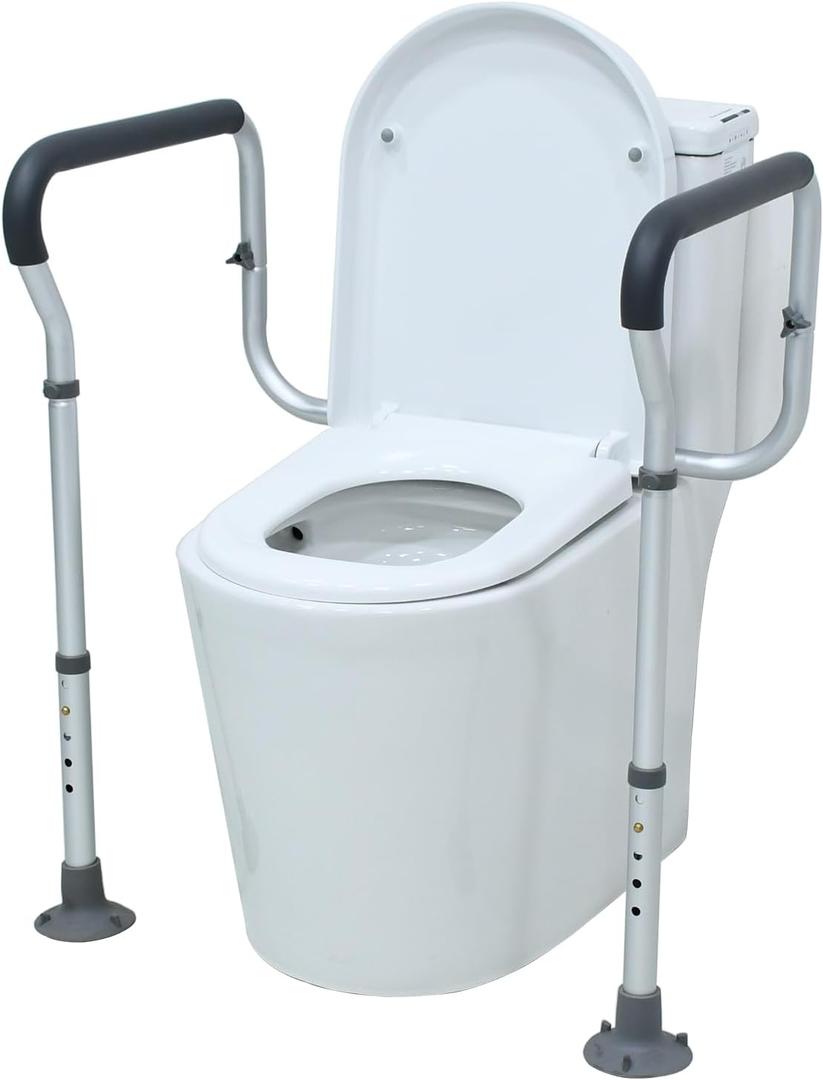 Loyoda Toilet Handle Height-Adjustable Leg Toilet Safety Frame Medical Grade Aluminum Alloy Sturdy Toilet Safety Rail Provides Support for Seniors, Disabled and Pregnant Women