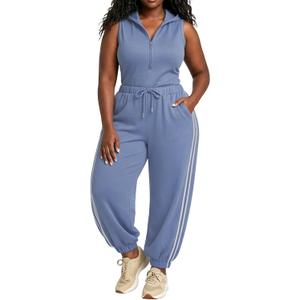 Sweatsuits Women 2 Piece Outfit Sleeveless Pullover Hoodie Sweatshirt and Sweatpants Sweat Pants Set with Pockets