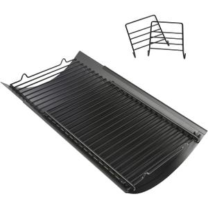 Hisencn 23"- 35" Adjustable Ash Pan/Drip Pan for Chargriller 5050 5072 5650 2121 2123 2222 2823 2828 3070 200157 Charcoal Grills, River Charcoal Grill, Charbroil 17302056, with 2 Pack Hangers
