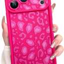KANGHAR Case Compatible with iPhone 17 Pro Leopard Printed Pattern Cute Cheetah Phone Case Soft TPU Shockproof Protective Cover Designed for iPhone 17 Pro 6.3 Inch Hot Pink
