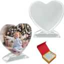 Ismosm Sublimation Crystal Blanks, Two Pack Glass Plaque Blanks for Sublimation Award Plaque, Picture Frame, Sublimation Gifts, Crystal Tabletop Decor, DIY Sublimation Blanks with Improved Gift Box