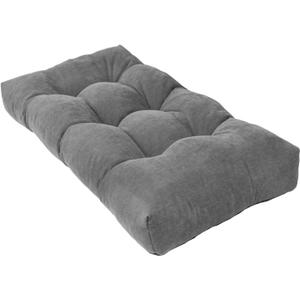 Bench Cushion 36 Inch - Chenille Fabric, High-Density Foam, Non-Slip Bottom, Soft Durable Indoor Tufted Long Seat Cushion for Window Garden Furniture (Gray, 36x14x4 Inch)