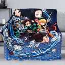 Demon Slayer Blanket Anime Blanket Demon Blankets Comfy Lightweight Soft Flannel Throw Blanket for Bedding Sofa Living Room Anime Throw Blankets 60x 80inch