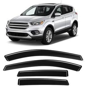 GEARMEISTER in-Channel Rain Guards Fit for Ford Escape 2020 2021 2022 2023 2024 2025 2026, Side Window Wind Sun Deflectors, Durable 2020-2026 Escape Window Rain Guards Black 4PCS