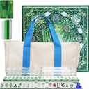 American Mahjong 4-Layer Acrylic Mahjong Set with Translucent Forest Green Backs, 2 Carrying Bags, 4 Acrylic Racks with Pushers, Mat – Portable Mahjong Set for Family Game Night & Travel, 0.9" × 1.26" × 0.63"