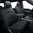 Covertopia F150 Faux Leather Seat Covers, Custom fit 2015-2024 2025 Ford F150 SuperCrew, and 2017-2024 2025 F250 F350 F450 Super Duty Crew Cab(Full Set, Black)