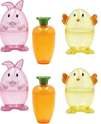 The Dreidel Company Fillable Easter Carrots Containers, Bright Orange Plastic Carrot, Perfect for Easter Hunt, Surprise 5.5" Inch Carrots (6-Pack)