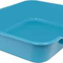 1 Pack Extra Large Dog Litter Box Pan Tray (ABS Material), Low Entry Jumbo Senior Litter Boxes for Multiple Kitten Big Cats, Pet Safe Indoor Dog Potty (Light Blue, 24" L x 20" W)