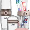 VITVITI Gray Toothbrush Travel Case, Portable Leakproof Travel Soap Container Dish Tray, 7.88 inch Toothpaste Toothbrush Holder with Cover for Trip/Bathroom/Camping (Clear)