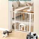 Babelio 29-48" Extra Wide Baby Gate with Adjustable Cat Door,Easy Install Pressure/Hardware Mounted,Auto Close Pet door for Stairs,House,Doorways,Effortless Walk Thru,White