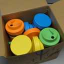 Elk and Friends 14oz Stainless Steel Kids + Toddler Drinking Cups | The Original Mason Jar with Sleeves + Lids | Silicone Straws | Smoothies | Storage Jar | Spill Resistant | Dishwasher Safe | 4 Pack (Green/Orange/Yellow/Blue)