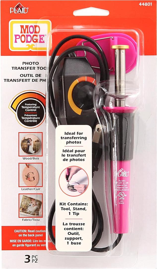 Mod Podge 3-Piece Photo, Lightweight Easy-to-Use Transfer Tool with Variable Temperature Control and Pen-Like Grip, Perfect for DIY Arts and Craft Supplies, 44801, Multi