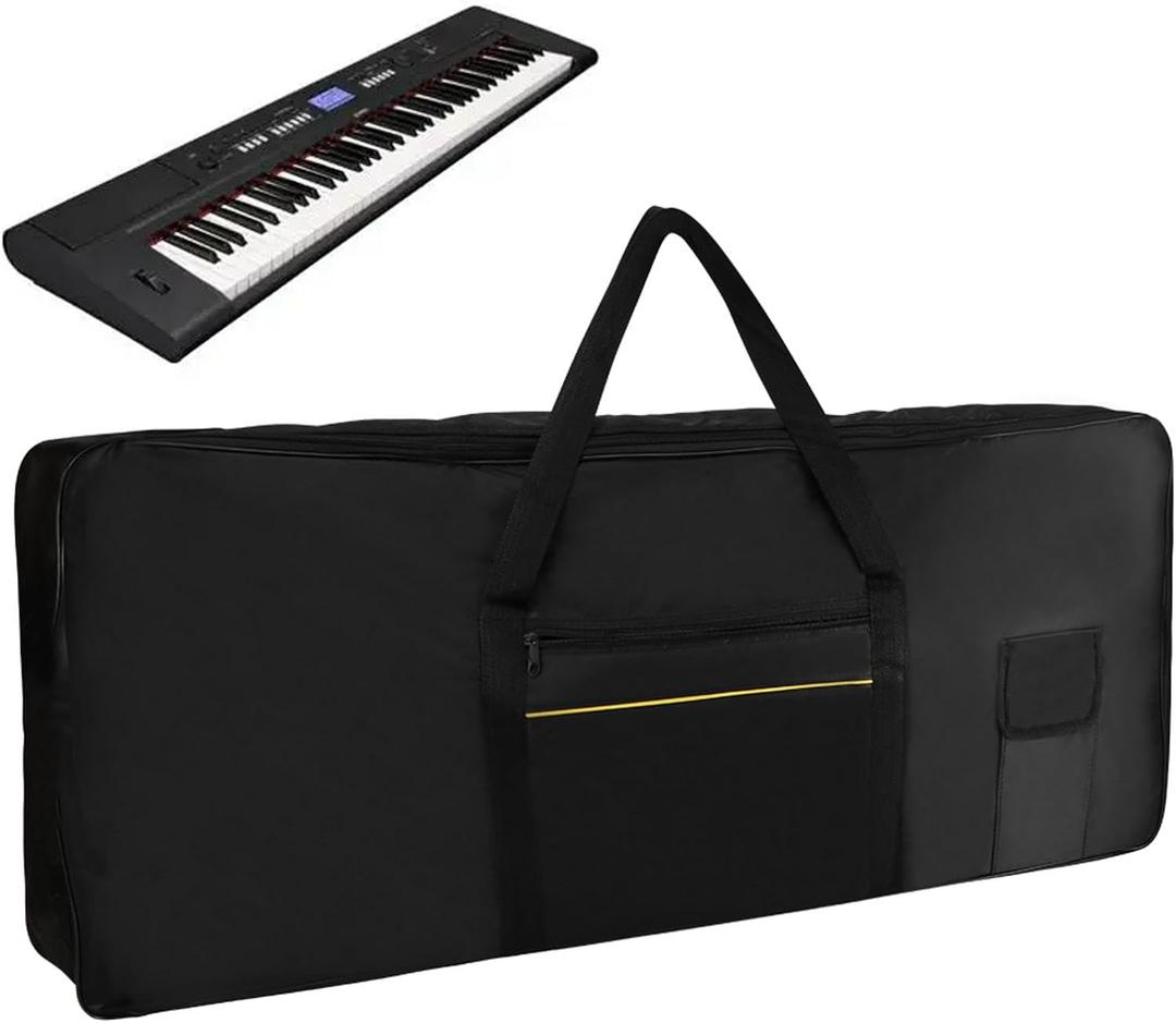 EKDJKK 61 Keys Electric Piano Keyboard Gig Bag, Portable Electric Piano Keyboard Case, 61 Note Keyboard Bag, Piano Padded Case with Shoulder Strap and Storage Pocket, 38.6165 (As Picture Show)