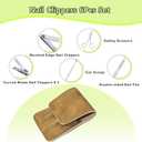 Nail Clippers Set, 6 Pcs Toenail Clippers Stainless Steel Fingernail Clippers Manicure Set with Leather Case, Idea Gift for Christmas Stocking Stuffers, Khaki