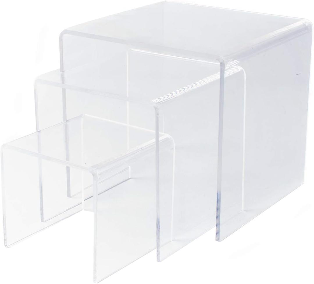 Super Z Outlet Clear Acrylic Riser Set of Three (3-Inch, 4-Inch, 5-Inch) (2Count)