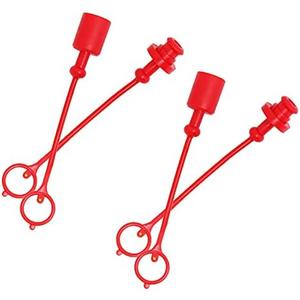 2sets 3/4" Hydraulic Coupler Dust Cap, Male Female Quick Coupler Cover, Hydraulic Quick Disconnects Port Plug Fittings with Retention Ring Keeps Cap Attached to Hose