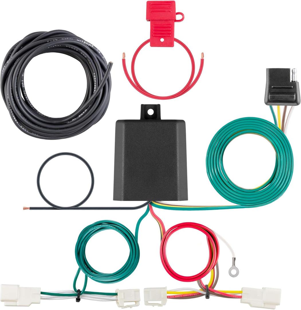 CURT 56434 Vehicle-Side Custom 4-Pin Trailer Wiring Harness, Fits Select Toyota RAV4, Black