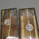 2 Set Bridal Baby Shower Cheese Prizes Wooden Square Board Gift Set Knives Forks Thank You Tags with Box for Guests for Valentines Bridal Baby Shower Housewarming Gifts (Acacia Color)