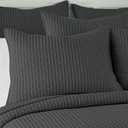 Levtex Home Cross Stitch Reversible King/Cal King Quilt Set (106x92in) and 2 Pillow Shams (36x20in) - Stitch Texture - Charcoal - Cotton King Size Quilt Bedding Set - Lightweight Soft Pre-Washed