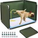 Dog Pee Pad Holder with High Walls,Waterproof Puppy Litter Box,Foldable Indoor Dog Potty,No Spill Pet Toilet for Small/Medium Puppy, Easy Clean,Army Green (24"x17.7"x17.7")