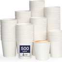 LITOPAK 500 Count 6 oz Paper Cups, Small Disposable Coffee Cups, Paper Espresso Cups, Hot Drinking Cups for Party, Picnic, Travel and Events