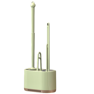 Basaza 4 in 1 Light Green Toilet Bowl Brush and Holder Set Silicone Toilet Brush Toilet Cleaner Brush for Bathroom Floor Standing or Wall Mounted Toilet Scrubber Without Drilling Green Stuff