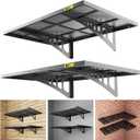 2 Pack 2x3ft Adjustable Metal Garage Wall Shelving Heavy Duty Garage Storage Shelf Wall Mounted Black