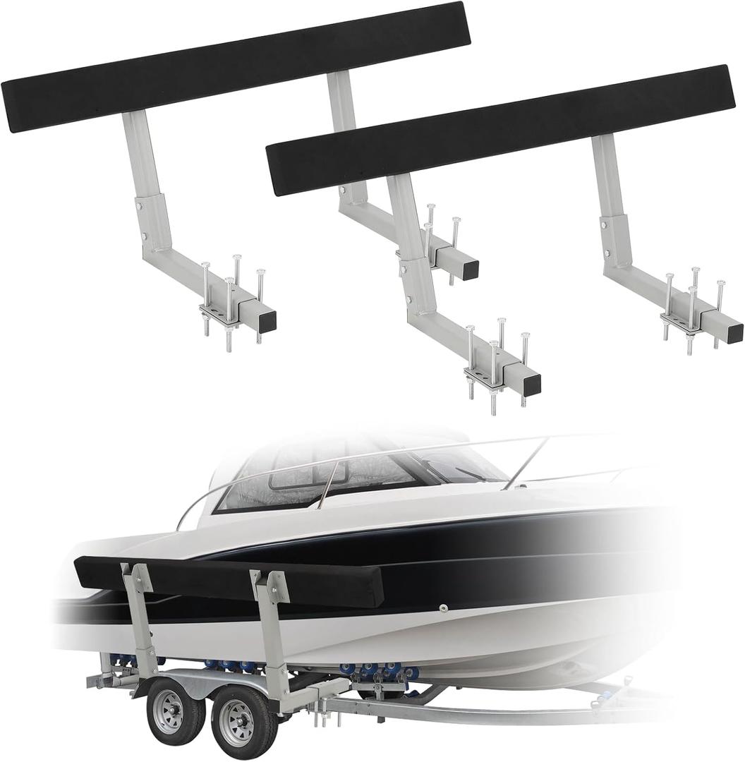 Garvee 60" Boat Trailer Guide, 2PCS Rustproof Steel Trailer Guide ons, Trailer Guides with Carpet-Padded Boards, Mounting Parts Included, for Ski Boat, Fishing Boat, Sailboat Trailer