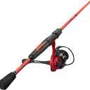 Lew's MACH Smash Spinning Reel and Fishing Rod Combo, Premium IM6 Graphite Blank Fishing Rod, Right or Left-Hand Retrieve, Split-Grip Winn Dri-Tac Handle and EVA Base, Black/Neon Red