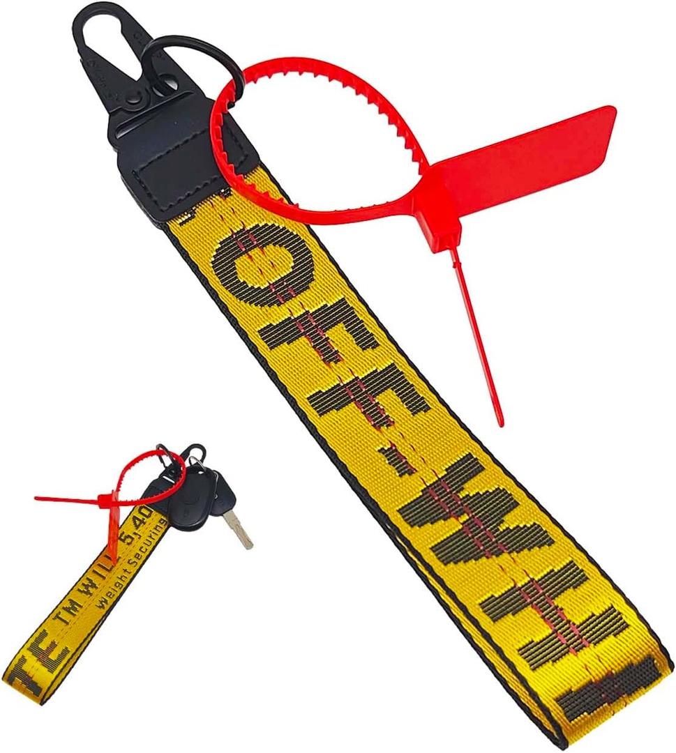 YuCool Car Keychain,Webbing Keychain Wrist Strap,Key Ring for Cars Keys Wallets Decoration cute lanyard nice,Car Accessories (1*yellow)