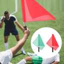 BESPORTBLE Referee Flag Hand Flag Red and Green Sponge Handle Special Patrol Linesman Linesman Performance Official for Sports Events Soccer Football Hockey Training Match