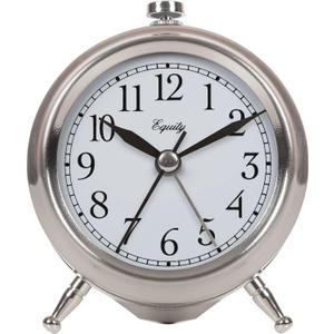 Equity 25655 Small Silver Metal Alarm Clock