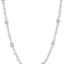 Amazon Essentials Sterling Silver Singapore Bead Chain Station Necklace (previously Amazon Collection) 